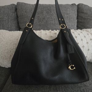 Firm $188 Sold Out And Most Desired Coach Lori Black Pebble Leather Shoulder Bag